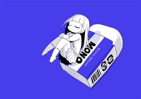 Safebooru 1girl Blue Background Blue Theme Blush Closed Eyes Closed Mouth Eraser Long Hair