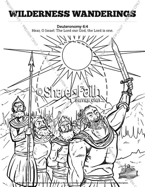 40 Years In The Wilderness Sunday School Coloring Pages Clover Media