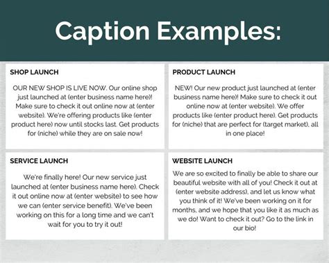 50 Website Launch Caption Templates Etsy Instagram Captions