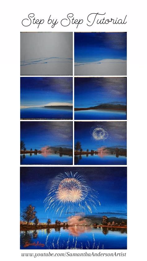 How To Paint Fireworks Step By Step Tutorial Diy Canvas Art