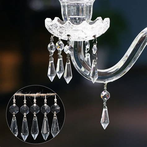 5pcs 38mm Clear Crystals Chandelier Glass Lamp Prisms Parts Hanging