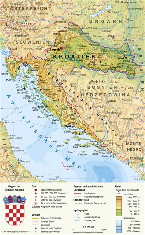Kroatia kart fargelegge fra kart kategori. Archiv 2013/2