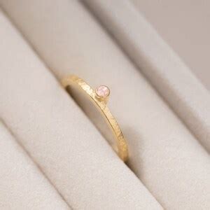 Pink Tourmaline Ring In Ct Solid Gold October Birthstone Etsy UK