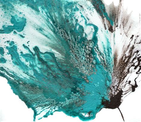 Flower Painting Abstract Art Teal Blue Turquoise Floral Painting