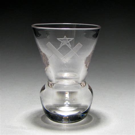 Antiques Atlas Masonic Engraved Hollow Base Firing Glass
