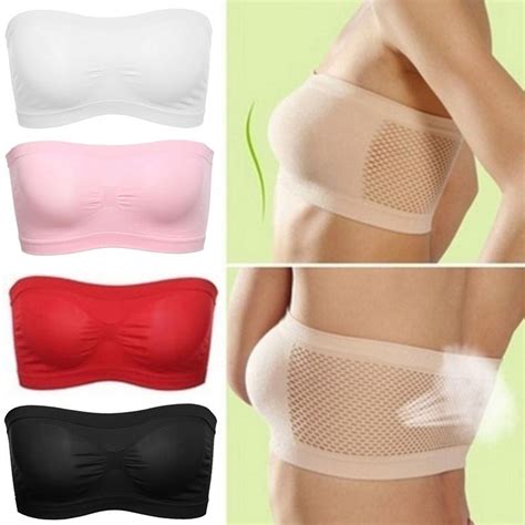 buy women seamless strapless high elastic wrapped chest breathable basic chest wrap bra at