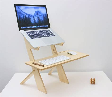 Add A Wood Laptop Standing Desk To Any Table