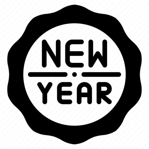 Badge Happy New Year Celebration Sticker Signal Icon Download