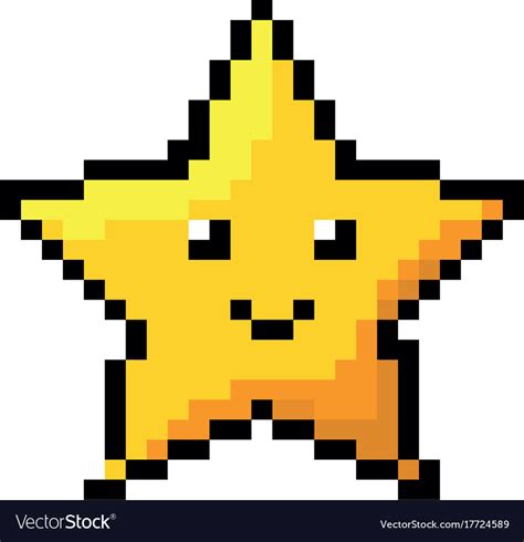 Pixelated Star Kawaii Icon Royalty Free Vector Image