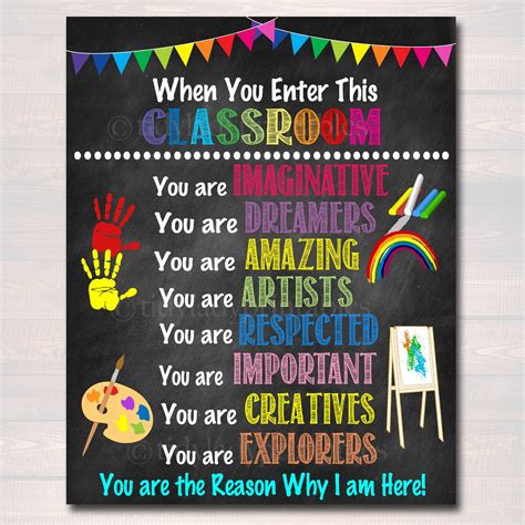 Art Teacher Classroom Rules Poster Tidylady Printables