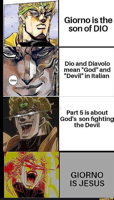 Giorno Is The Son Of Dio Dio And Diavolo Mean God And Devil In