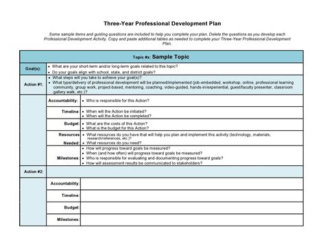 Department Development Plan Template