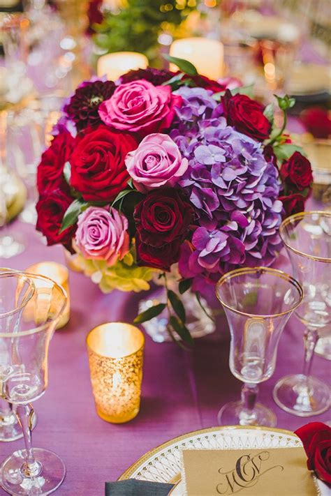 Glam Red And Purple Wedding Inspiration Glamour And Grace Purple