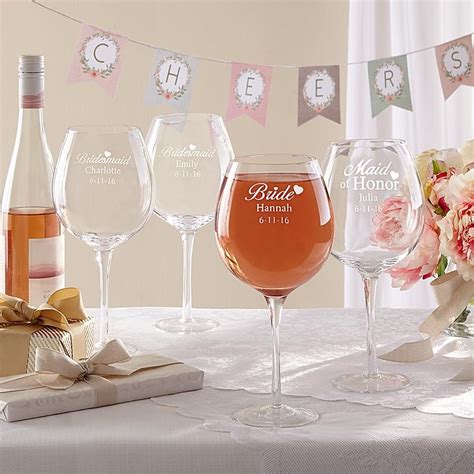 Bridal Party Xl Wine Glass Wine Glass Ts Ideas Bride Wine Glass Personalized Bridal Party
