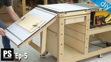Diy Workbench Side Folding Table Mobile Workbench Ep 5 Youtube