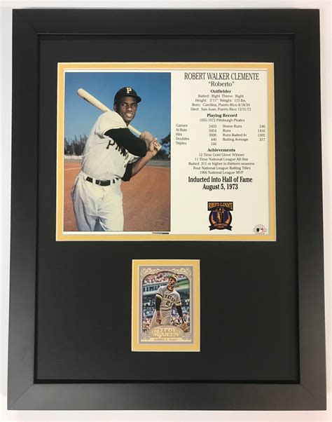 Roberto Clemente Hall Of Fame Induction Card Framed With A Etsy