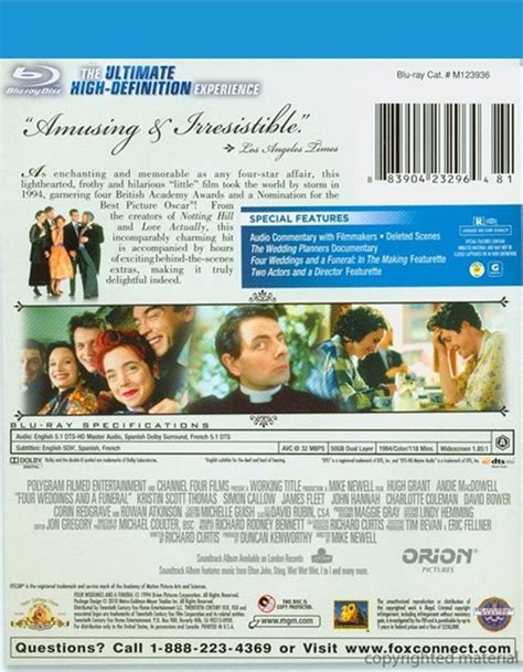 Four Weddings And A Funeral Blu Ray 1994 Dvd Empire