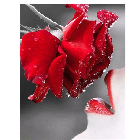 Crystal Red Rose Sex Lip Diy Diamond Painting Kit 30x40 Painting Handwork Resinstone Square Full