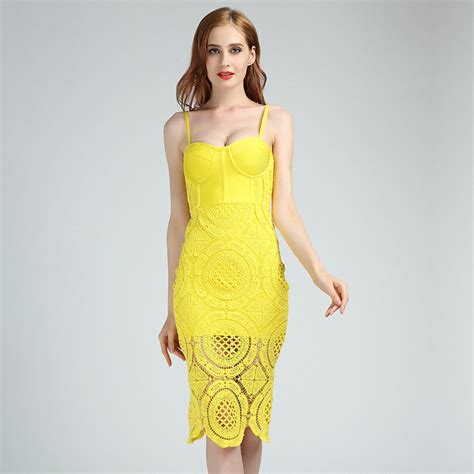 Bandage Dress Women Summer 2020 New Arrival Lace Spaghetti Strap Party