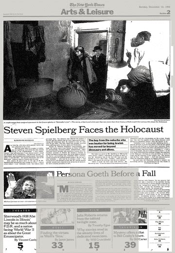 Film Steven Spielberg Faces The Holocaust The New York Times