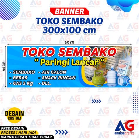 Jual Spanduk Banner Warung Sembako 300x100 Cm Indonesiashopee Indonesia