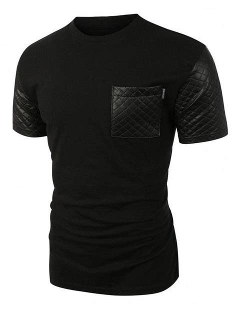 Trend Inspired Quilted Faux Leather Short Sleeve T Shirt Is The Must
