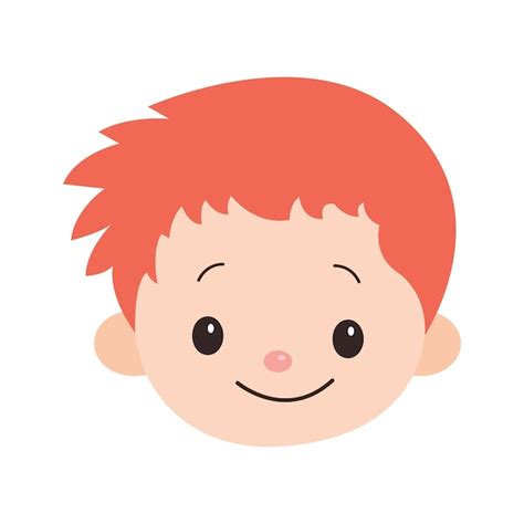 Premium Vector Vector Cute Boy Head Cartoon Happy Smile Icon Illustration