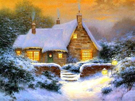 Carols Winter Cottage By Sergon Natale Arte Natalizia Buon Natale