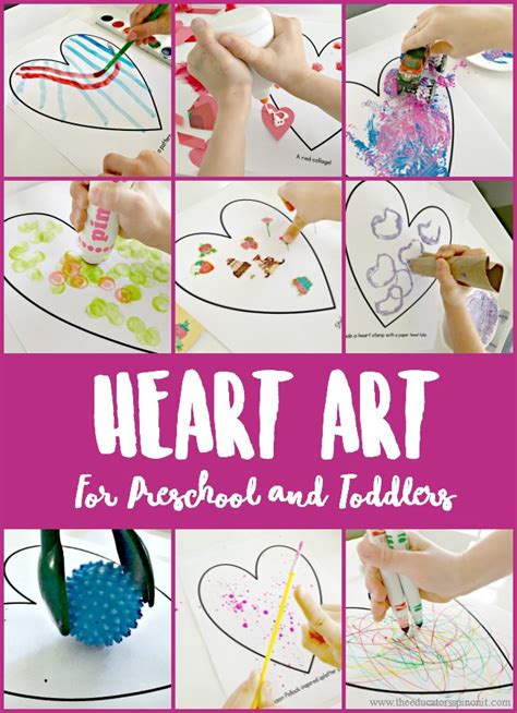 Heart Art For Preschool And Toddlers Valentine Art Projects Heart
