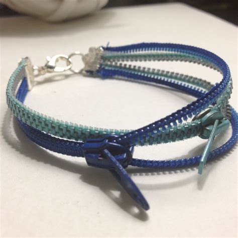 2 Blue Zipper Bracelet Zipper Bracelet Bracelets Zipper Jewelry