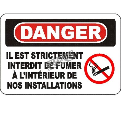 French Osha Danger Smoking Prohibited At Any Time Sign