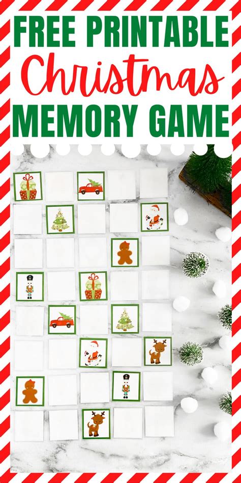 Christmas Memory Game Free Printable In 2020 Christmas Memory Free