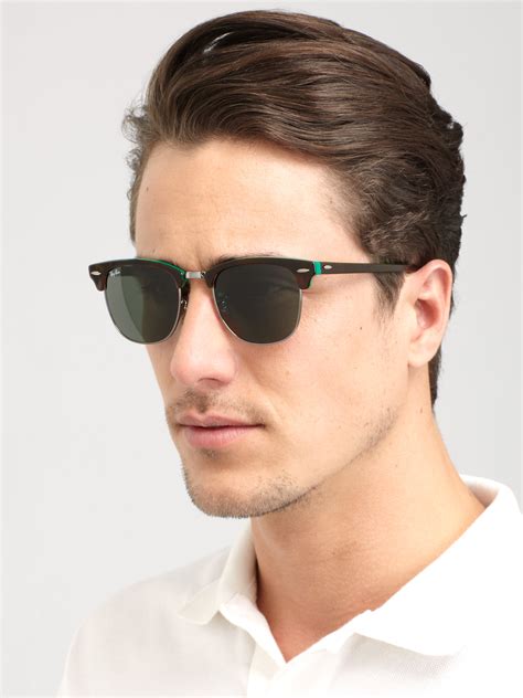 Ray Ban Plastic Clubmaster Sunglasses In Gray For Men Lyst