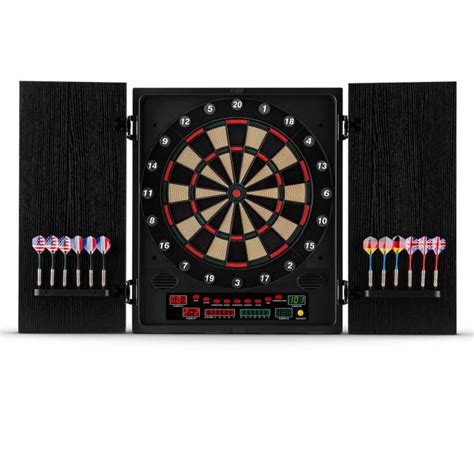 Dartmaster 180 Electronic Dartboard With Soft Tip Darts And Doors Black