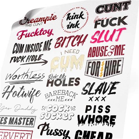 Buy Kink Ink 30 X Hardcore Words And Phrases Temporary Tattoo Kinky Sticker Online At
