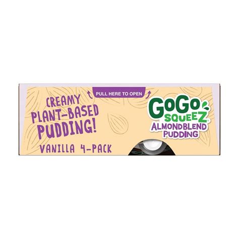 Gogo Squeez Almond Blend Vanilla Pudding 3oz4ct 4 Ct 3 Oz Shipt
