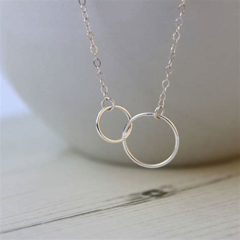 Delicate Sterling Silver Interlocking Circles Necklace By Lulu Belle