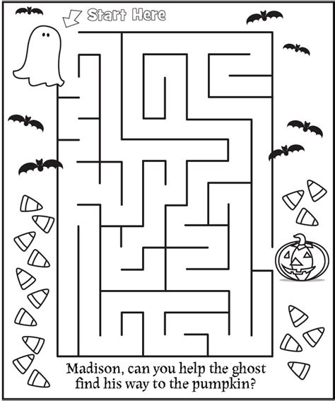 Free Halloween Maze Printables Printable Word Searches