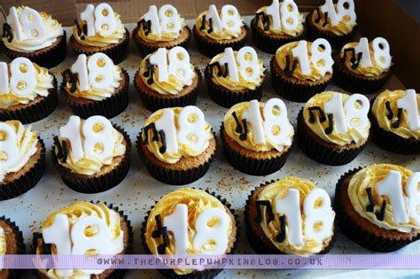 There are different types of cake designs for girls, like for little girl's birthday, she would love cakes with flowers, barbie, tiara, tangled based ,fairies and more. 18th Birthday Cupcakes - Gold with Musical Notes