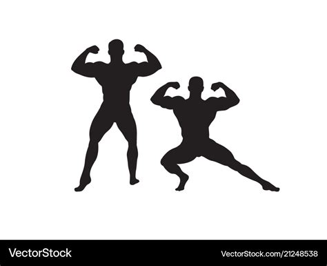 Bodybuilding Silhouettes Royalty Free Vector Image