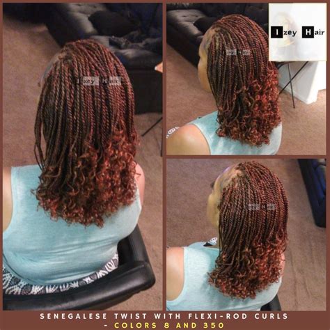 Senegalese Twist With Flexi Rod Curls Colors 350 Copper