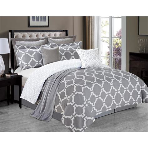 This Belmore Grey 8 Piece Comforter Set Is A Truly Contemporary Bedding