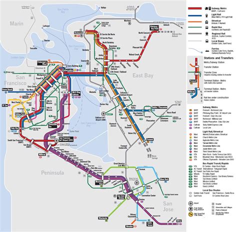 San Francisco Public Transportation Map Map Public Transportation San