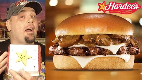 Hardees Mushroom And Swiss Angus Burger Review Youtube