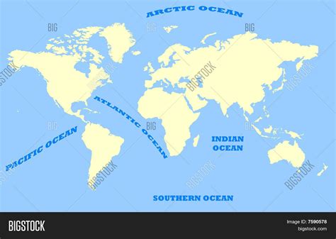 Map World Oceans Image And Photo Free Trial Bigstock