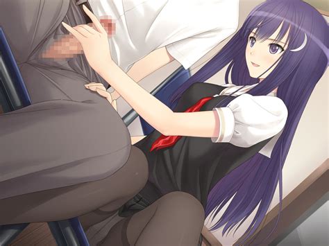 Censored Fault Game Cg Kamiwazumi Maya Long Hair Panties Pantyhose Penis Purple Hair School