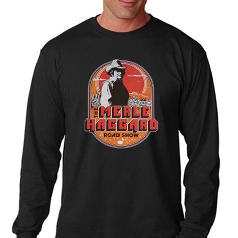 New Merle Haggard Country Music Tour Mens Long Sleeve Black T Shirt Size S 3xl Ebay
