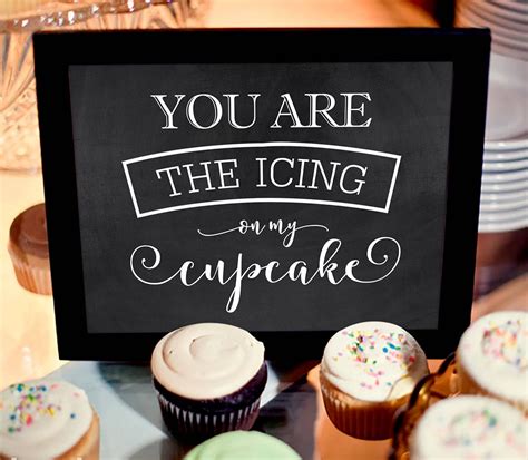 Instant Download Printable Chalkboard Digital Wedding Sign Cupcake