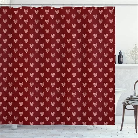 Valentines Day Shower Curtain Repetitive Pattern Of Romantic Art