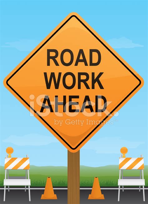 Road Work Ahead Sign Stock Photo Royalty Free Freeimages